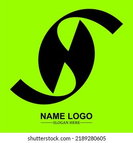 Black Color Logo Design. Isolated Green Color. All Colors And Shapes You Can Change