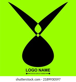 Black Color Logo Design. Isolated Green Color. All Colors And Shapes You Can Change