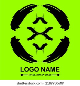 Black Color Logo Design Isolated Green Stock Vector (Royalty Free ...