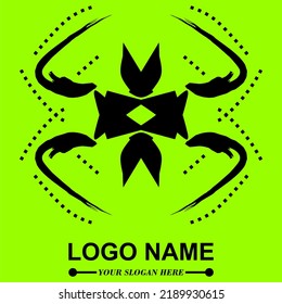 Black Color Logo Design. Isolated Green Color. All Colors And Shapes You Can Change