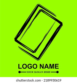 Black Color Logo Design. Isolated Green Color. All Colors And Shapes You Can Change