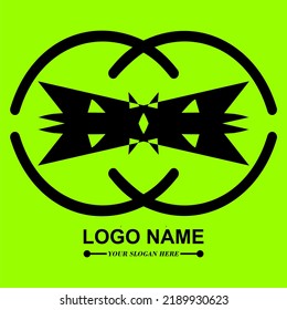Black Color Logo Design. Isolated Green Color. All Colors And Shapes You Can Change