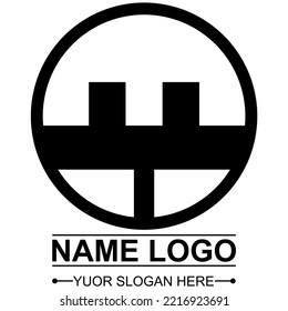 Black Color Logo Design, You Can Re-edit. Vector Design, Isolated White