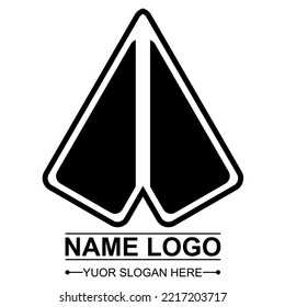 Black Color Logo Design, You Can Re-edit. Vector Design, Isolated White