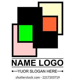 Black Color Logo Design, You Can Re-edit. Vector Design, Isolated White