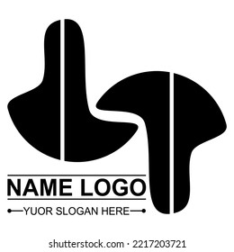 Black Color Logo Design, You Can Re-edit. Vector Design, Isolated White