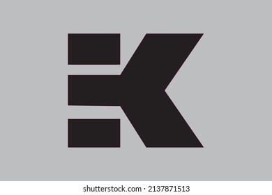 BLACK COLOR LOGO LETTER K . VECTOR TEMPLATE