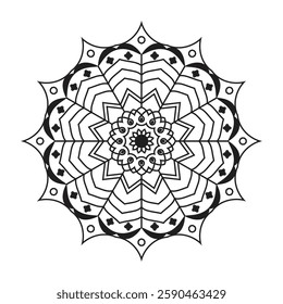 Black color mandala decorative vector design. 