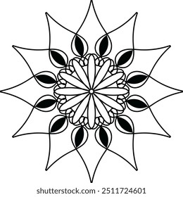 Black color mandala design, Arts mandala, coloring  page mandala design. adult coloring page
