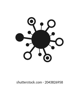 black color molecule vector drawing