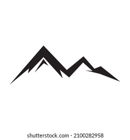 Black color mountain vector icon