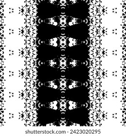 Black Color Native Hand Batik. Simple Bohemian Pattern. Ethnic Native Art Pattern. Black Colour Dark Doodle Textile. Ethnic Art Scribble Vector. Abstract Ikat Ink Batik. Abstract Dark Tribal Repeat