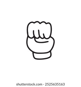 black color outline hand gesture sign