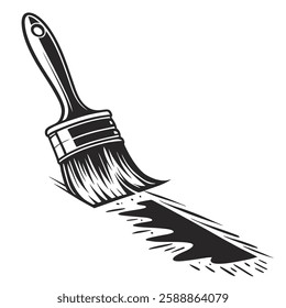 a black color paint brush vector