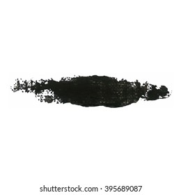 Black color paint smear vector brush stroke. Varnish splash line. Abstract shape acrylic oil paint.
