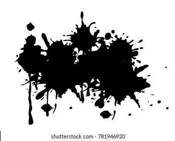 Black Color Paint Splash - Cartoon Vector Image