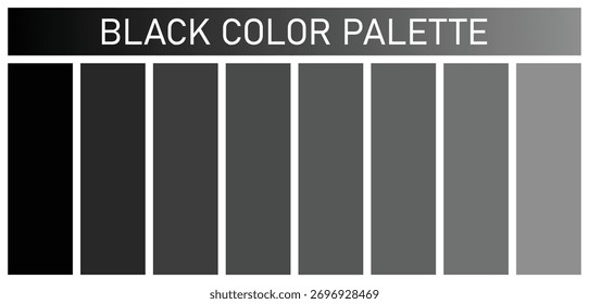 Paleta de color negro . Gráfico de degradado con color azul vibrante. diseño de Vector de paleta de colores