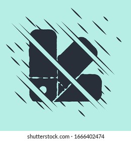 Black Color palette guide icon isolated on green background. Glitch style. Vector Illustration