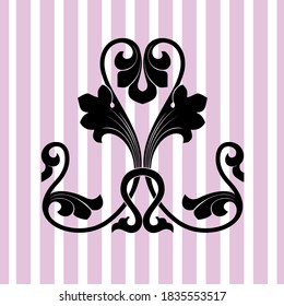 patrón de color negro en el vector de fondo blanco rosa