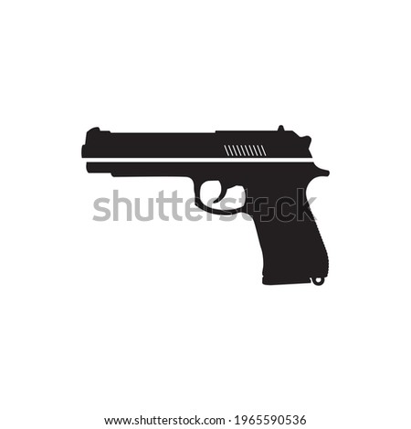 Black color pistol icon. Vector EPS 10.