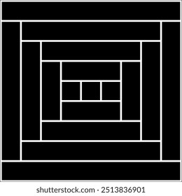 Black color rectangle abstract art 