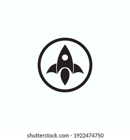 black color rocket icon design. icon design for the app template.