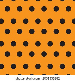 black color round patterns on orange background, vector, decorative design, textile, fabric, napkin, backdrop