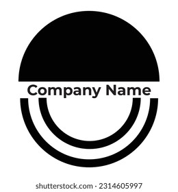 Logo de círculo de formas redondeadas en color negro Ilustración, logotipo de vectores