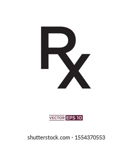 black color Rx icon vector illustration template  