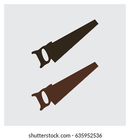 Black color saws tool icon. silhouette of saw. Vector illustration