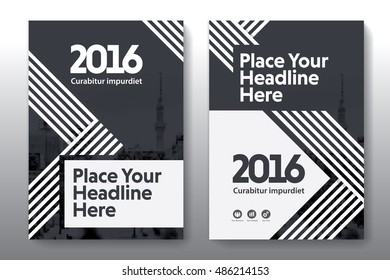 Black Color Scheme with City Background Business Book Cover Design Template in A4. Can be adapt to Brochure, Annual Report, Magazine,Poster, Corporate Presentation, Portfolio, Flyer, Banner, Website