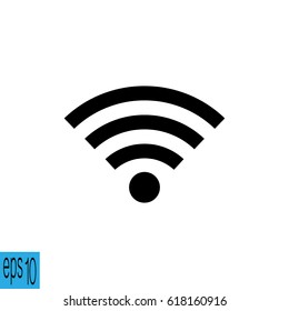 Black color sharp edges WIFI , WI-FI icon (sign) - vector illustration