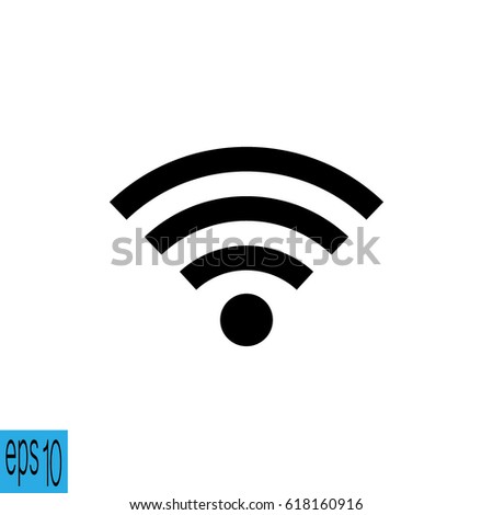 Black color sharp edges WIFI , WI-FI icon (sign) - vector illustration