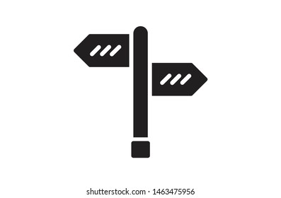 Black color signpost solid icons. Adventure icons, Symbol, logo illustration. Pixel perfect. modern design, vector