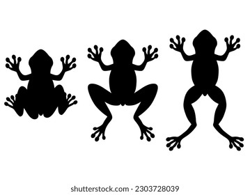 black color silhouette with frog theme, vector file