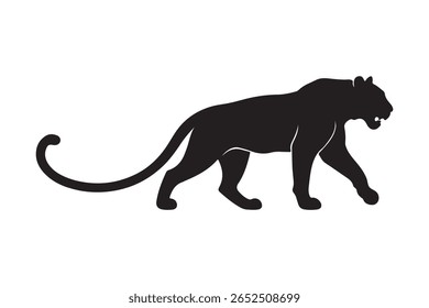 black color silhouette tiger commercial silhouette