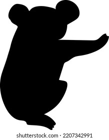 black color silhouette vector logo of a koala