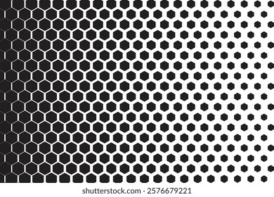 black color simple abstract polygon hexagon halftone blend pattern