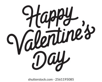 Black color simple typography for celebrating valentines day 14th February