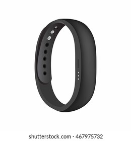 Black color smart band vector isolated