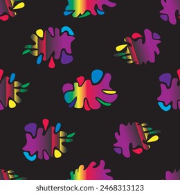 Black color solid and multicolor gradient background for a baby designs. 
