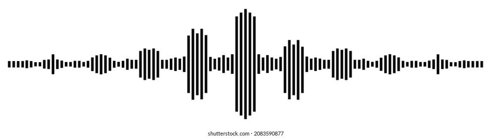 Black color sound wave on white background. Vector illustration EPS 10.