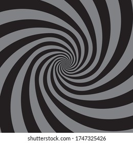 schwarzes Spiralmuster auf grauem Hintergrund