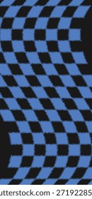 Black and color square chess board background. Grunge grass texture