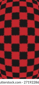 Black and color square chess board background. Grunge grass texture