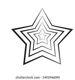 Black color star shape illustration, Single black star, star vector, star with white background.