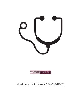 black color stethoscope icon vector illustration template