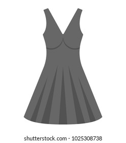 
Black color sundress or halter dress vector icon in flat design 
