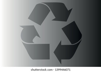 Black color symbol of recycling and reuse