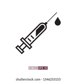 black color syringe icon vector illustration template